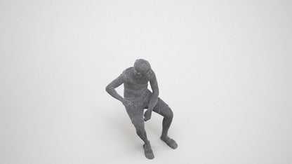 scanned 3D boy casual kids, photogrammetry people for Enscape and V-Ray, wireframe three-quarter view