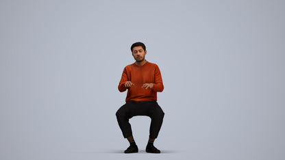 realistic 3D people man casual sitting, render-ready for V-Ray and Corona, FBX OBJ, standing pose render