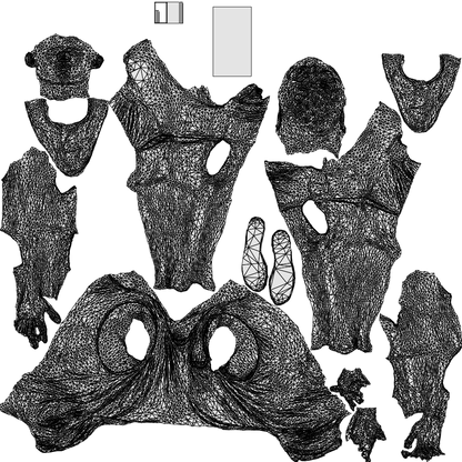 3D people model man casual sitting, scanned human for 3ds Max rendering, wireframe top-down view