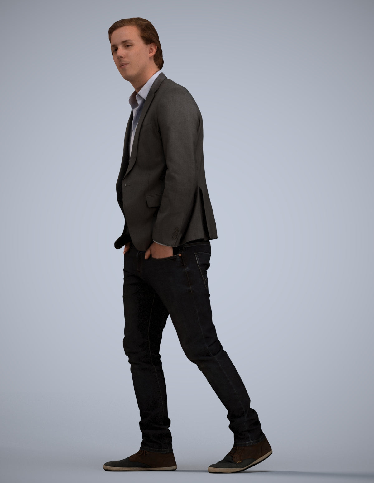 realistic 3D man business, scanned archviz people for Blender and 3ds Max