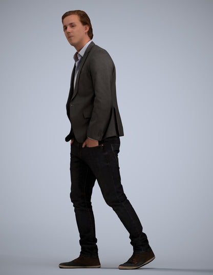 realistic 3D man business, scanned archviz people for Blender and 3ds Max