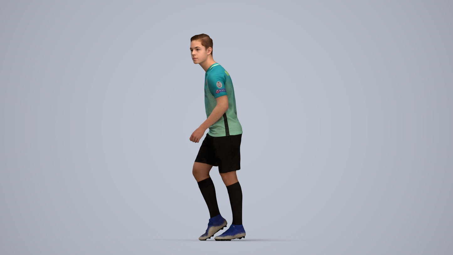scanned 3D boy sport, photogrammetry people for Enscape and V-Ray, top-down view render