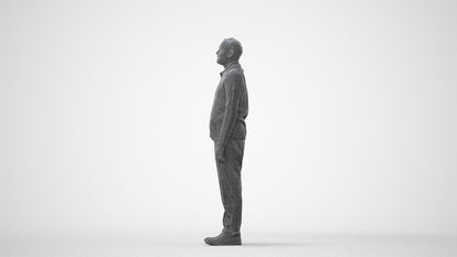 realistic 3D people man business standing, render-ready for V-Ray and Corona, FBX OBJ, square thumbnail