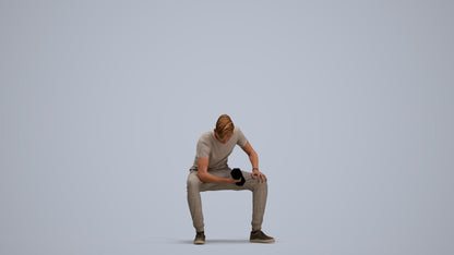 photogrammetry 3D man casual sport, realistic human model archviz FBX, standing pose render