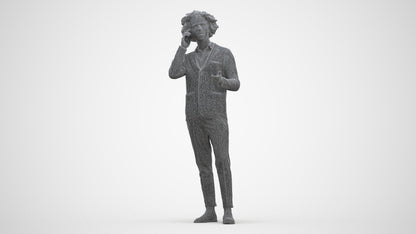 3D people model man business standing, scanned human for 3ds Max rendering, three-quarter front view render