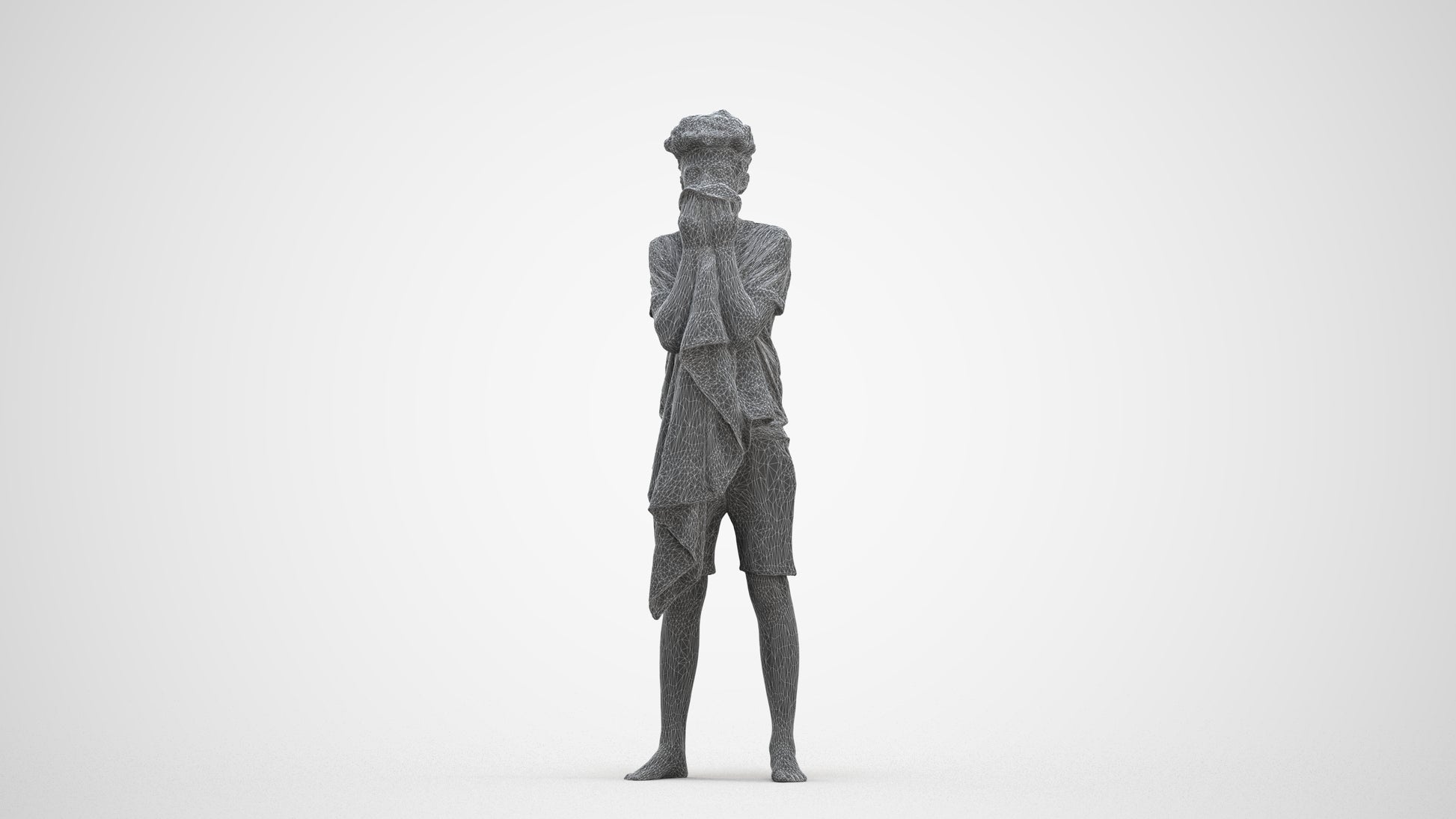 realistic 3D boy casual kids, scanned archviz people for Blender and 3ds Max, three-quarter front view render