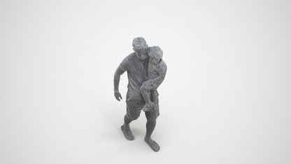 realistic 3D human boy casual kids, archviz people FBX OBJ for Blender, wireframe three-quarter view