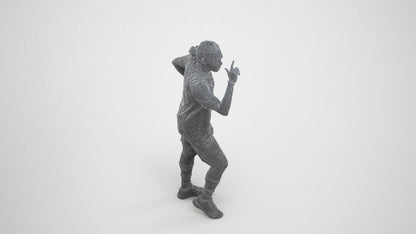 3D human model man sport, photogrammetry scanned person for archviz, wireframe three-quarter view