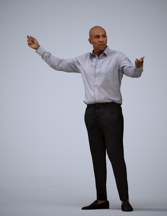 realistic 3D man business, scanned archviz people for Blender and 3ds Max
