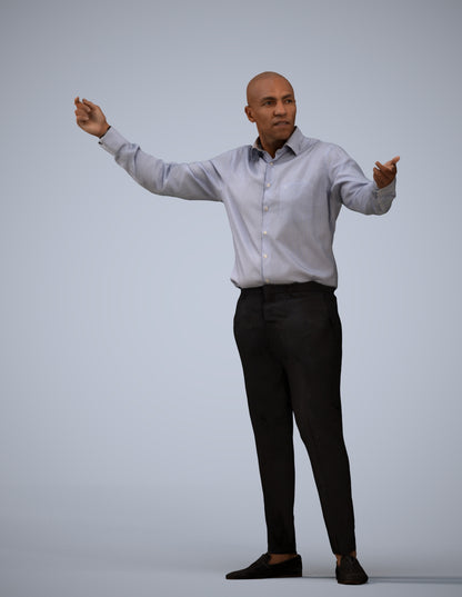 realistic 3D man business, scanned archviz people for Blender and 3ds Max