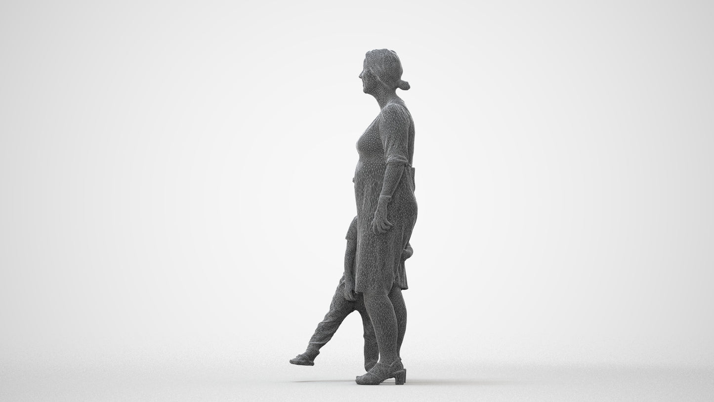 photogrammetry 3D girl casual kids, realistic human model archviz FBX, square thumbnail