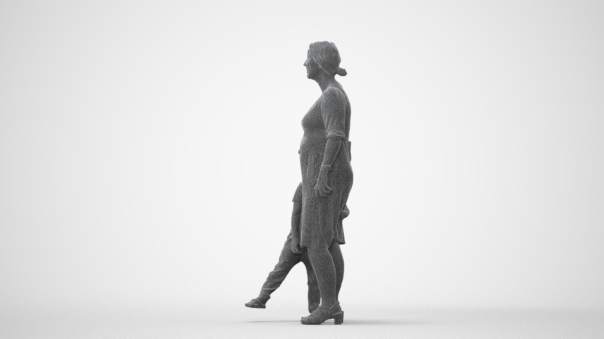 photogrammetry 3D girl casual kids, realistic human model archviz FBX, square thumbnail