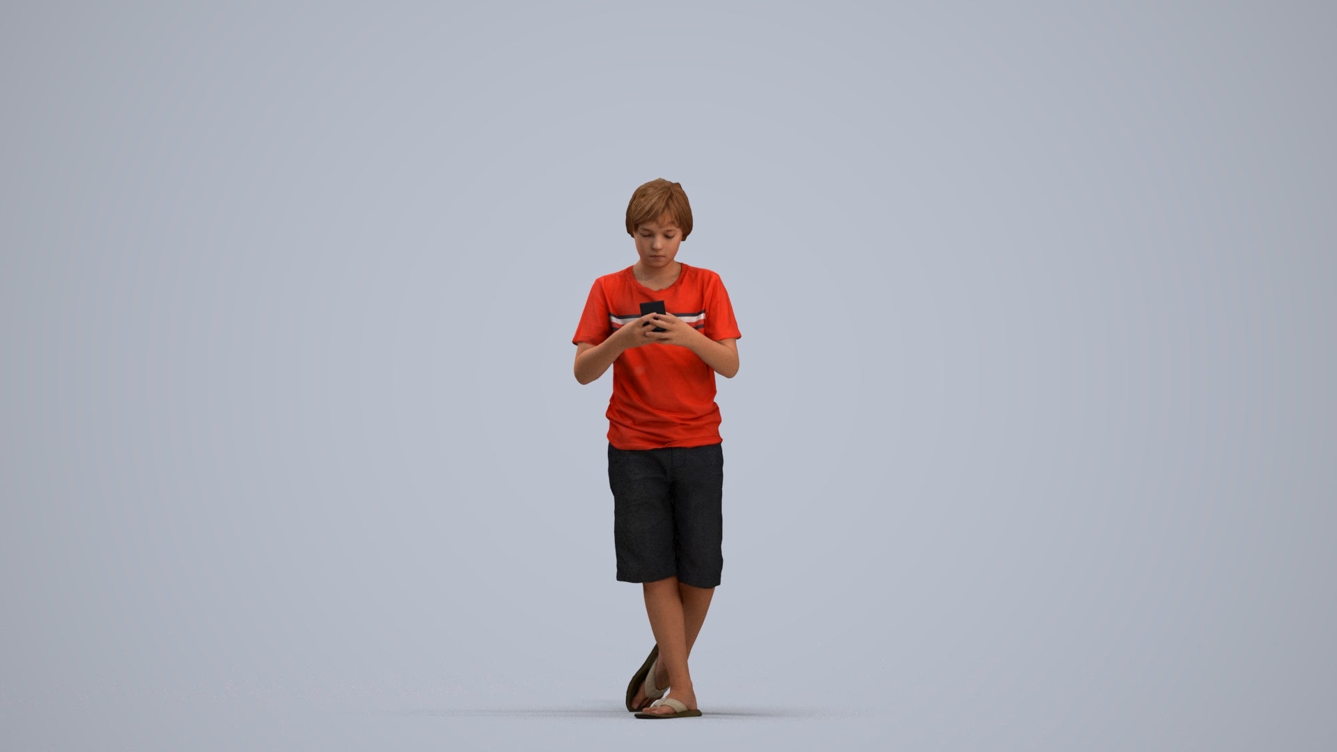 scanned 3D boy casual kids, photogrammetry people for Enscape and V-Ray, standing pose render