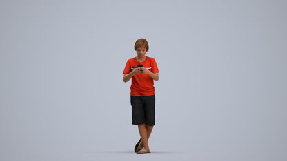scanned 3D boy casual kids, photogrammetry people for Enscape and V-Ray, standing pose render