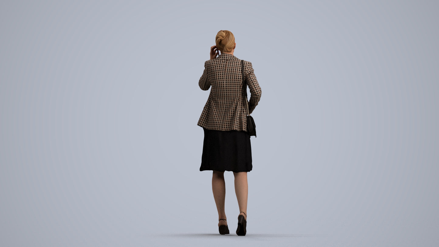 photogrammetry 3D woman business, realistic human model archviz FBX, front view render