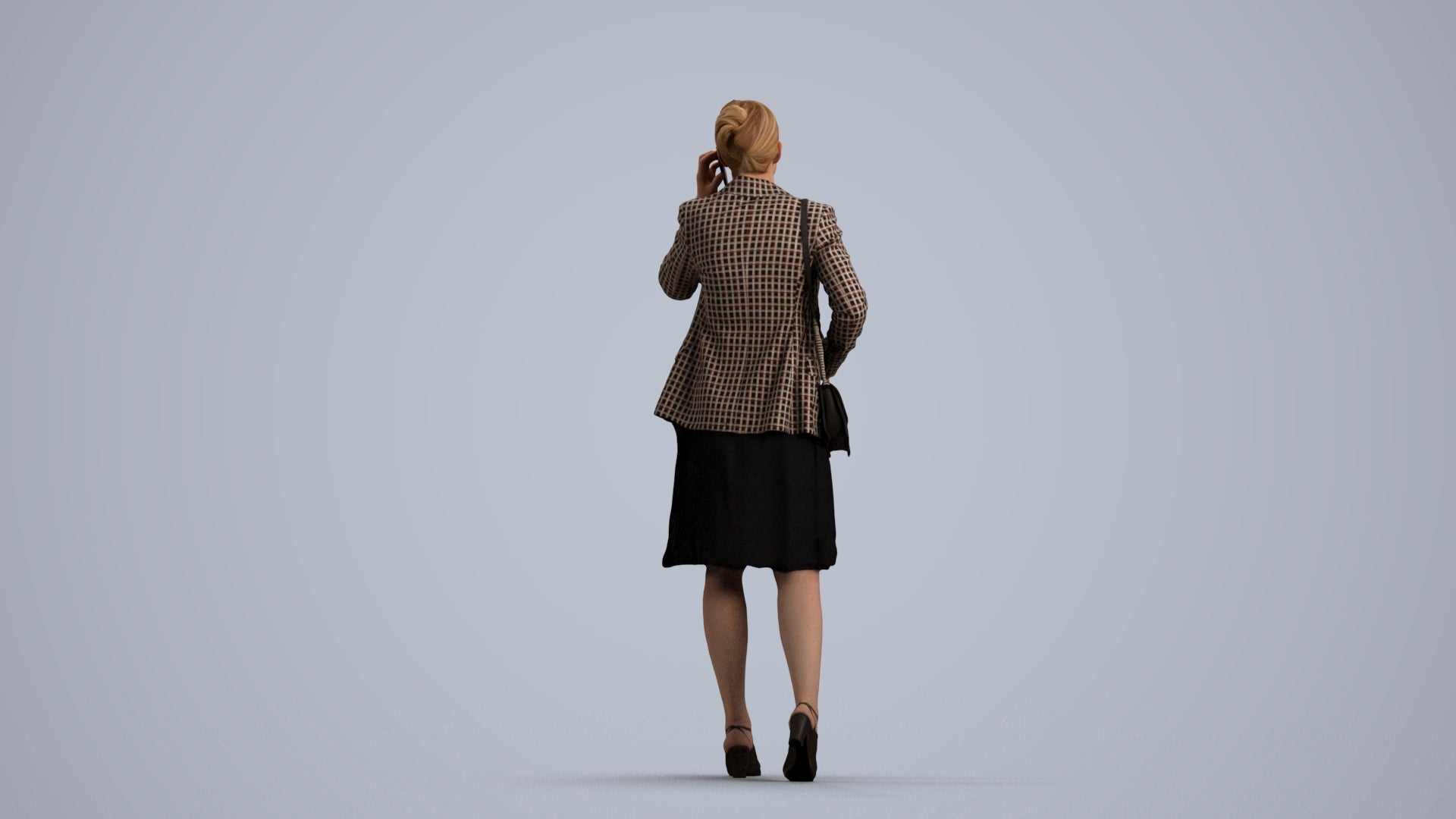 photogrammetry 3D woman business, realistic human model archviz FBX, front view render