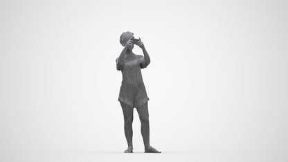 realistic 3D people girl casual kids, render-ready for V-Ray and Corona, FBX OBJ, wireframe back view
