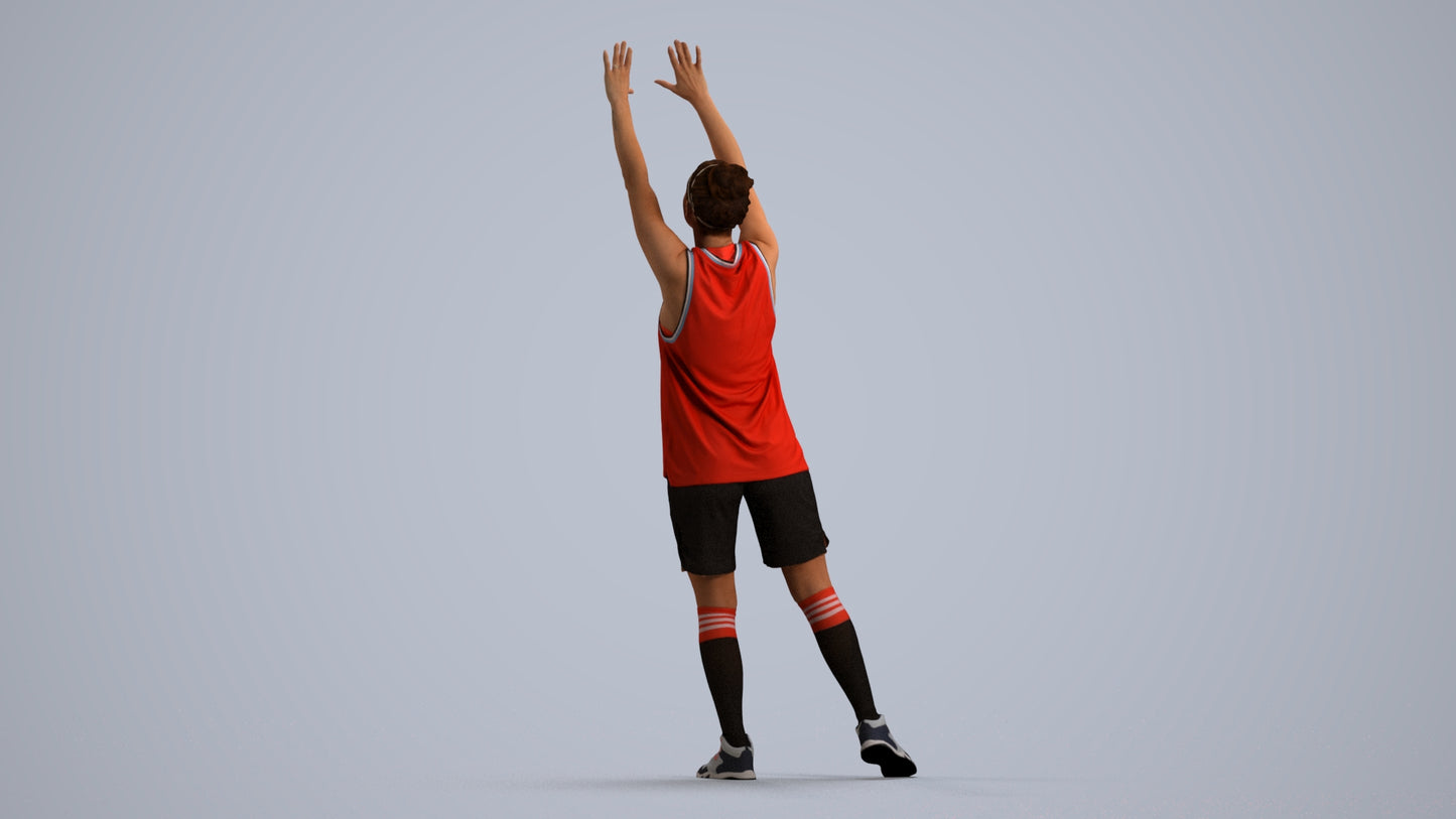 3D people model woman sport, scanned human for 3ds Max rendering, front view render