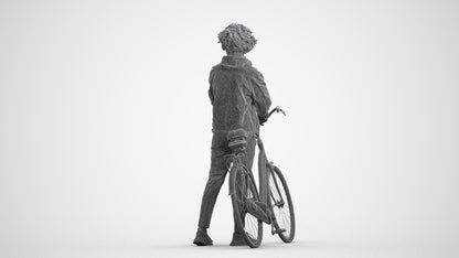 photogrammetry 3D man casual shopping, realistic human model archviz FBX, wireframe front view