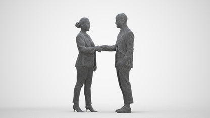 realistic 3D woman business, scanned archviz people for Blender and 3ds Max, three-quarter front view render