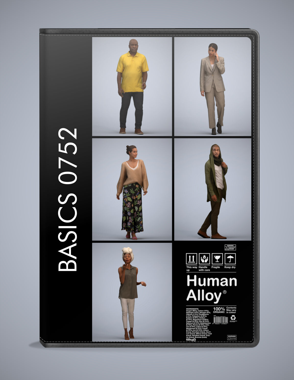 5x realistic 3D people walking pack, scanned archviz collection for Blender and 3ds Max