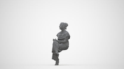 3D scanned woman business casual, photorealistic archviz people for Enscape and SketchUp, wireframe back view