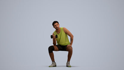 3D people model man sport, scanned human for 3ds Max rendering, standing pose render