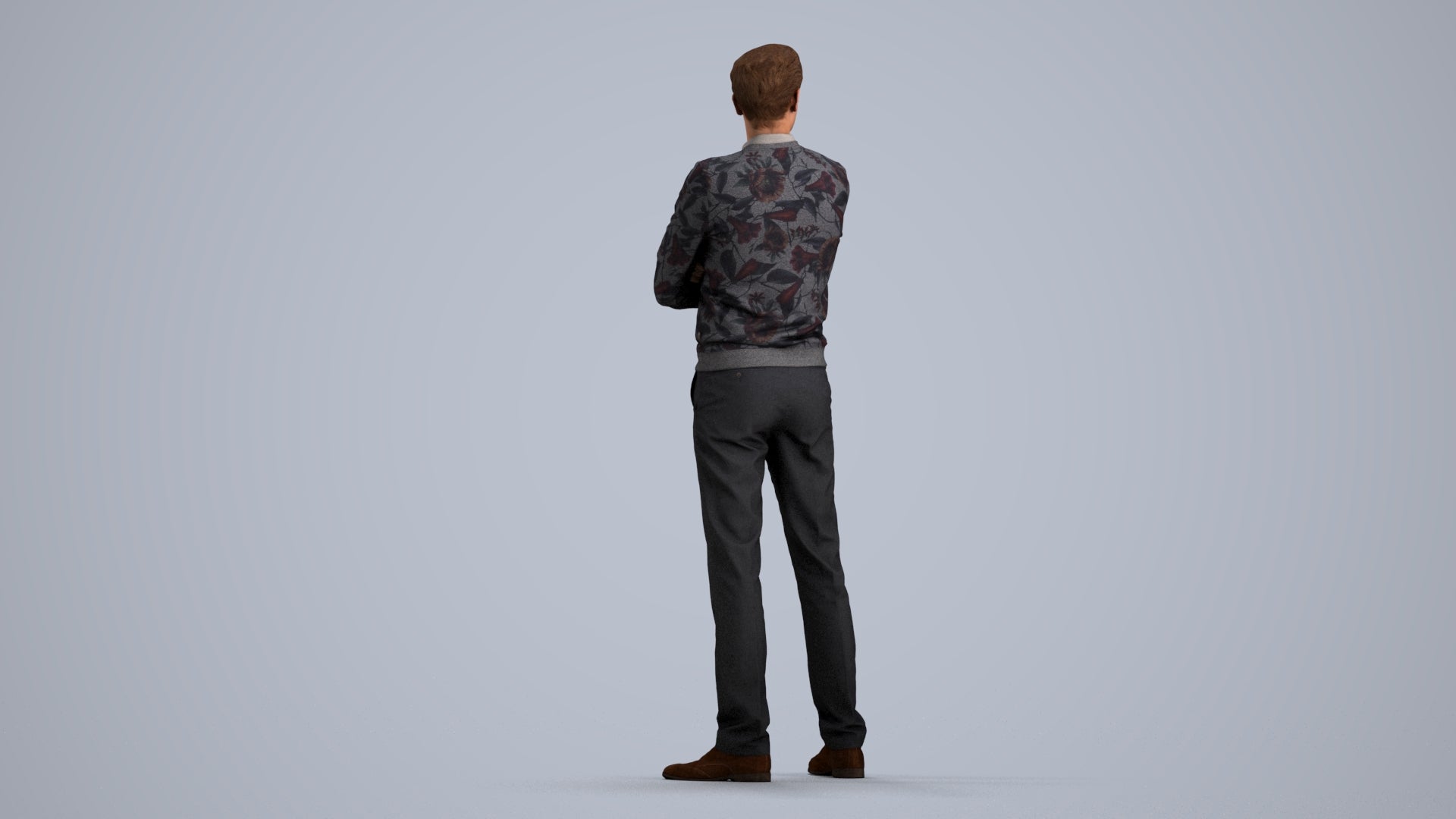 photogrammetry 3D man casual standing, realistic human model archviz FBX, front view render