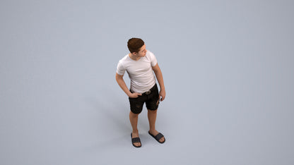 realistic 3D boy casual kids, scanned archviz people for Blender and 3ds Max, back view render