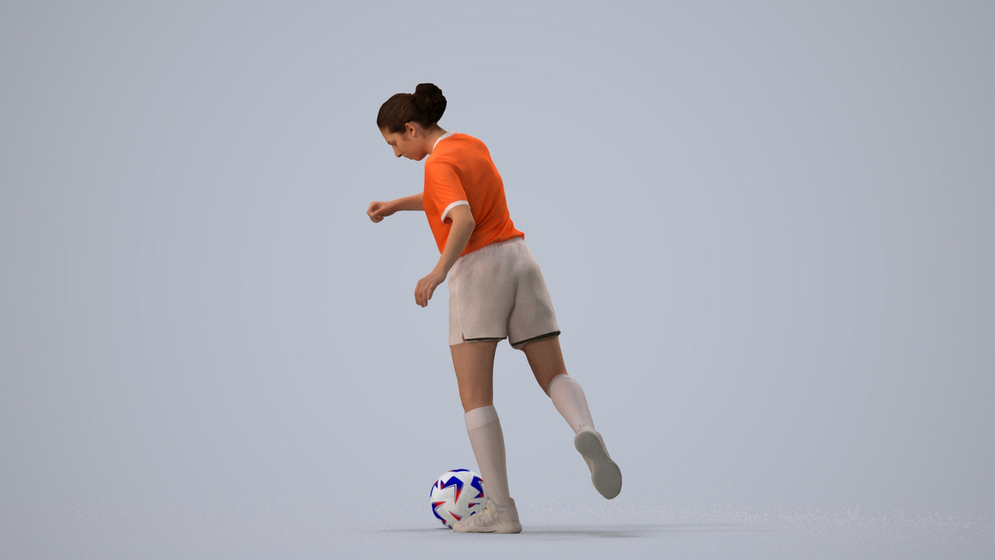 realistic 3D people woman sport, render-ready for V-Ray and Corona, FBX OBJ, three-quarter view render