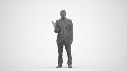 3D scanned man business, photorealistic archviz people for Enscape and SketchUp, three-quarter front view render