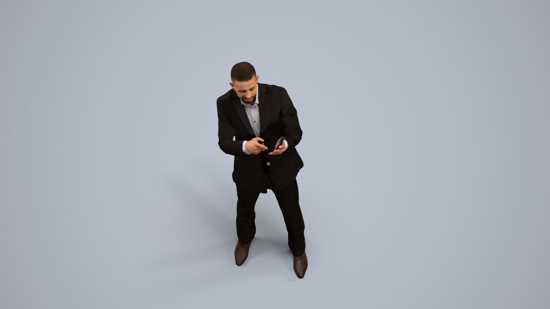 photogrammetry 3D man business, realistic human model archviz FBX, back view render