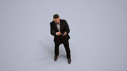 photogrammetry 3D man business, realistic human model archviz FBX, back view render