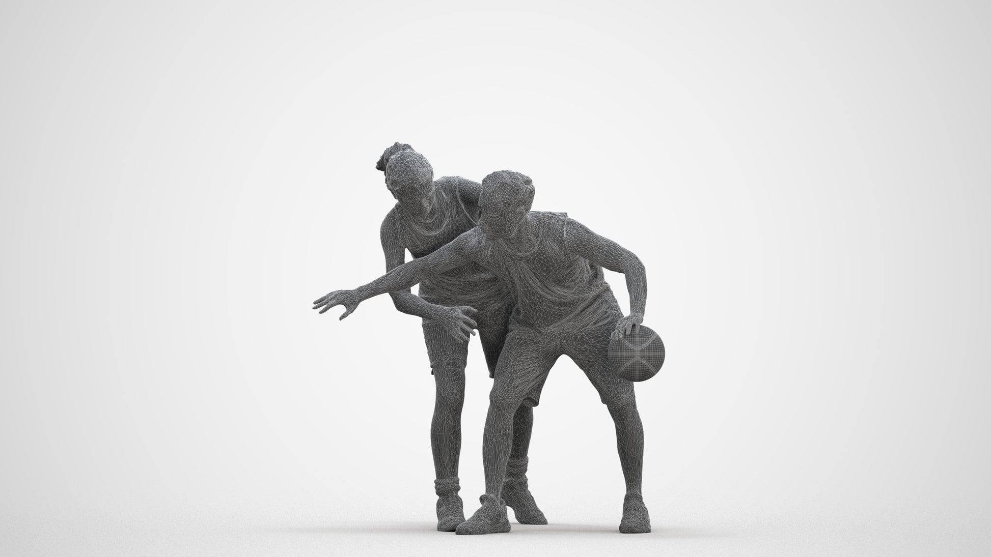realistic 3D people woman sport, render-ready for V-Ray and Corona, FBX OBJ, three-quarter front view render