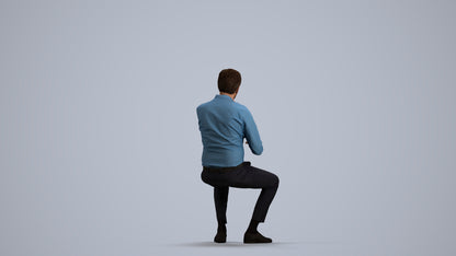 photogrammetry 3D man business, realistic human model archviz FBX, front view render