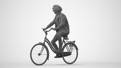 scanned 3D man casual cycling, photogrammetry people for Enscape and V-Ray, square thumbnail