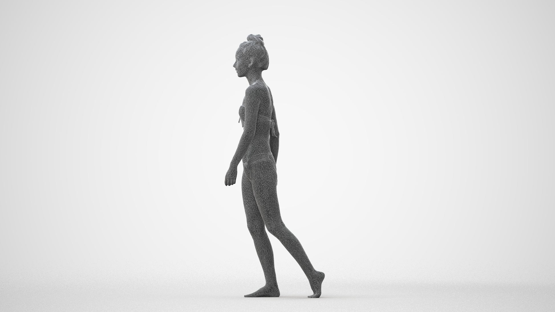 realistic 3D human woman pool, archviz people FBX OBJ for Blender, square thumbnail