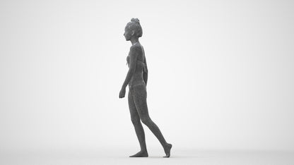 realistic 3D human woman pool, archviz people FBX OBJ for Blender, square thumbnail
