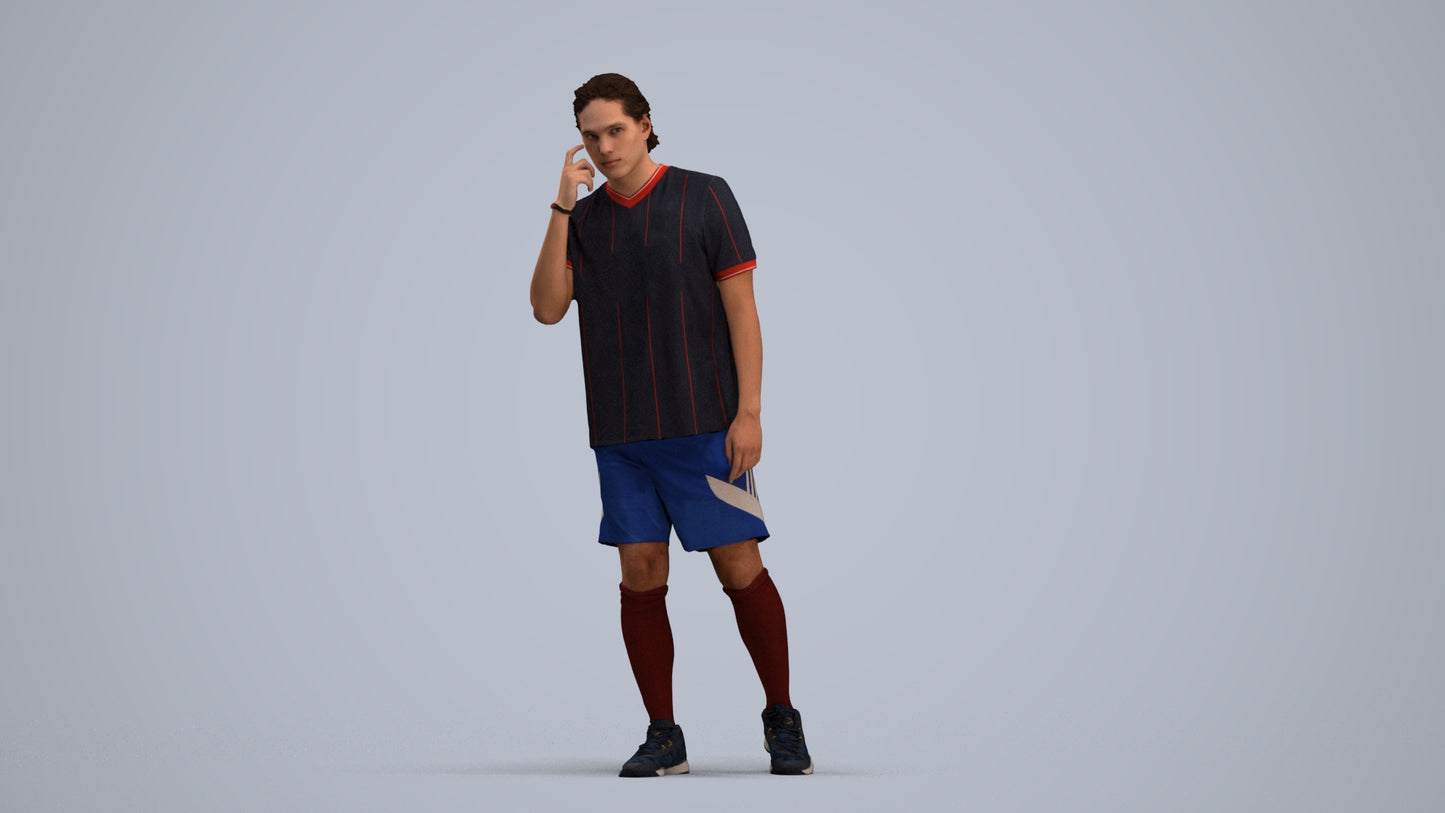 realistic 3D people man sport, render-ready for V-Ray and Corona, FBX OBJ, standing pose render