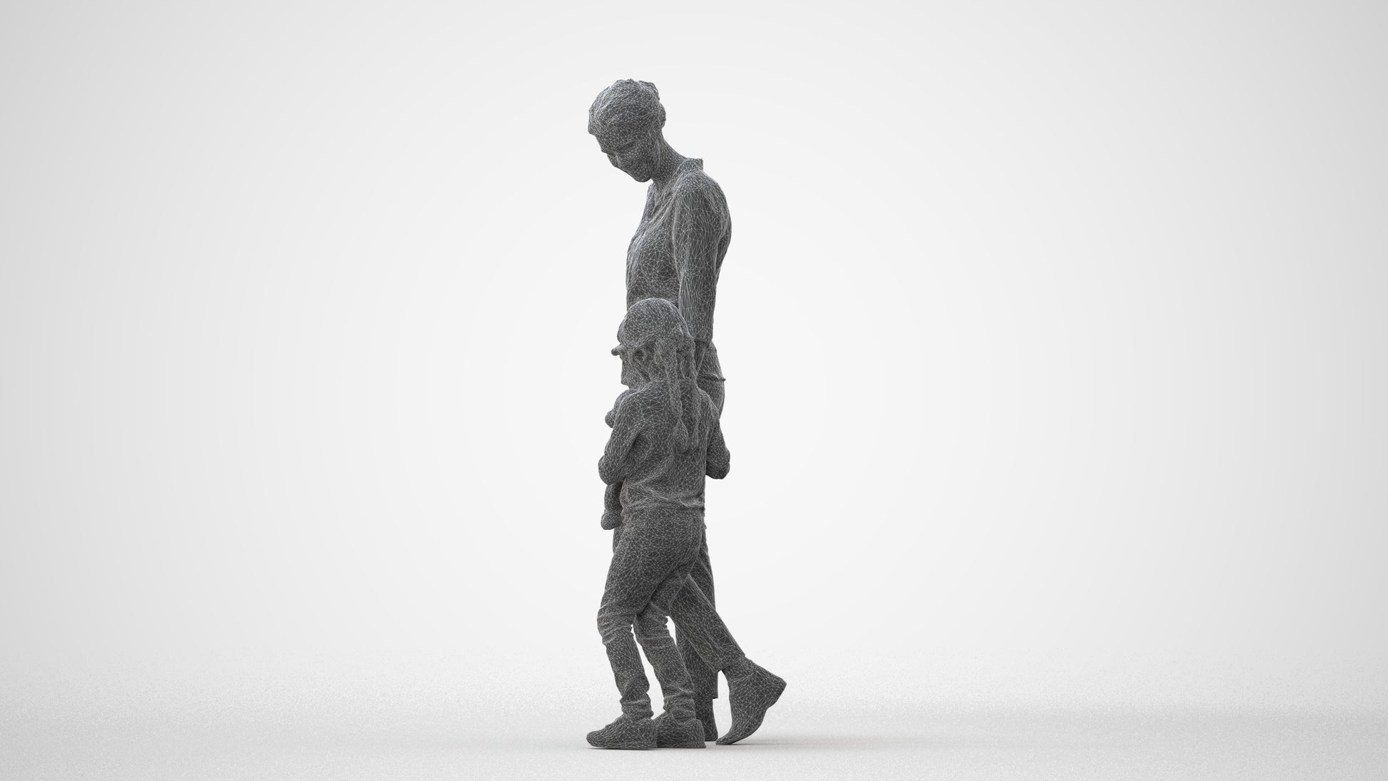 photogrammetry 3D girl casual kids, realistic human model archviz FBX, square thumbnail