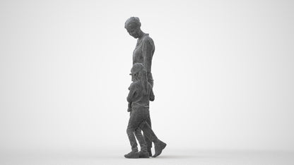 photogrammetry 3D girl casual kids, realistic human model archviz FBX, square thumbnail