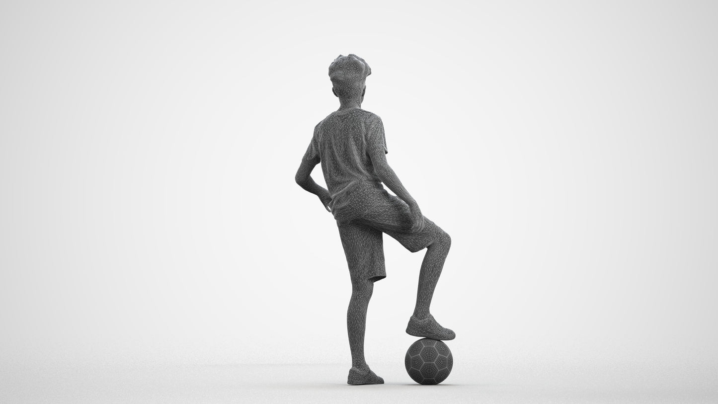 photogrammetry 3D boy casual kids, realistic human model archviz FBX, wireframe front view