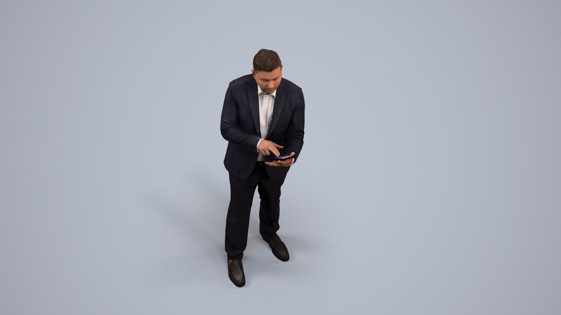 3D scanned man business, photorealistic archviz people for Enscape and SketchUp, back view render