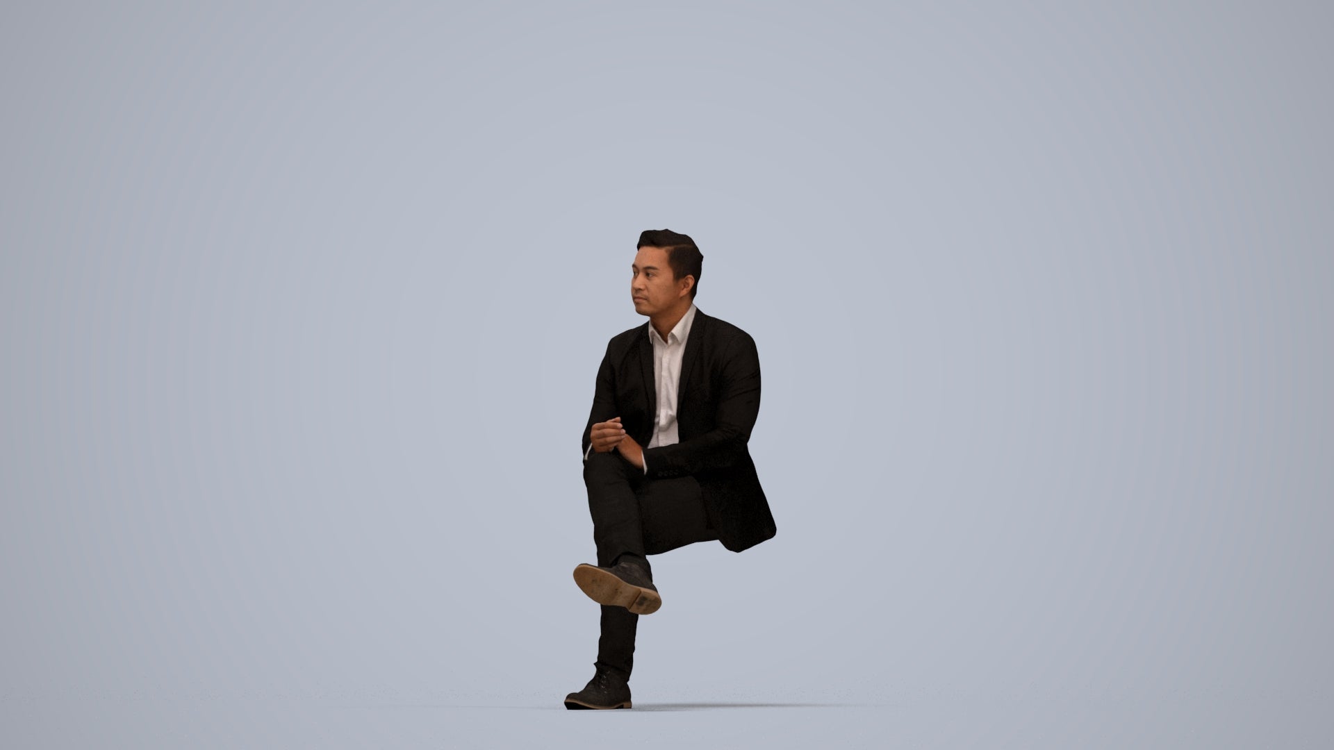 realistic 3D people man business, render-ready for V-Ray and Corona, FBX OBJ, top-down view render