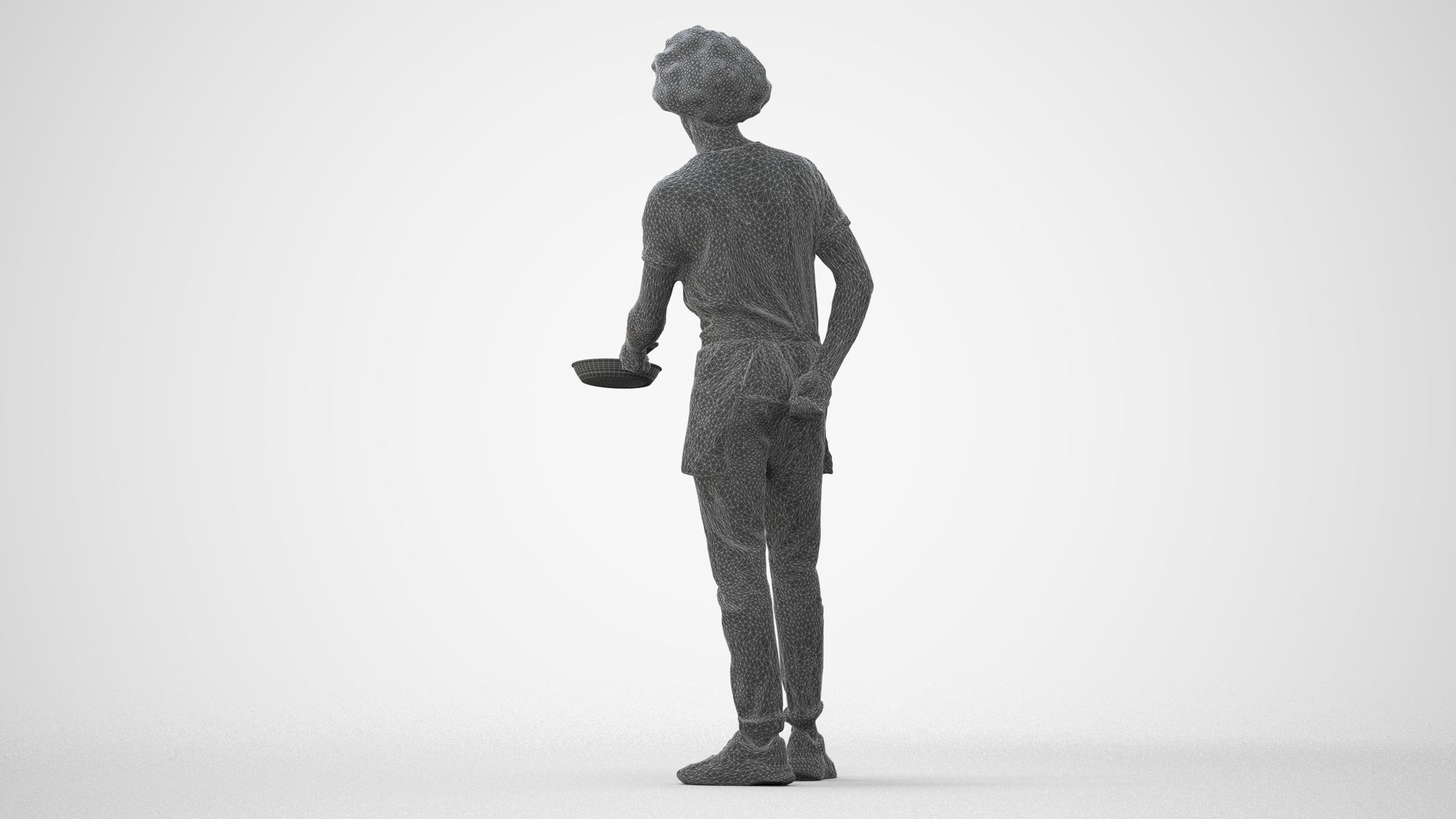 3D scanned man standing, photorealistic archviz people for Enscape and SketchUp, square thumbnail