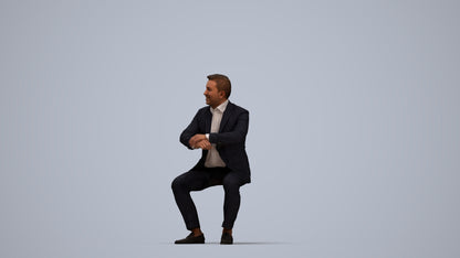 realistic 3D man business, scanned archviz people for Blender and 3ds Max, top-down view render