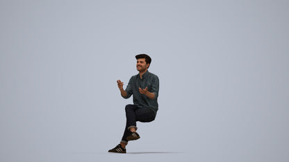 photogrammetry 3D man casual pool, realistic human model archviz FBX, top-down view render