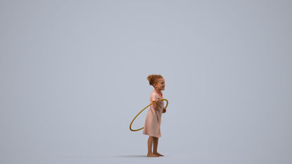 realistic 3D people girl casual kids, render-ready for V-Ray and Corona, FBX OBJ, side view render