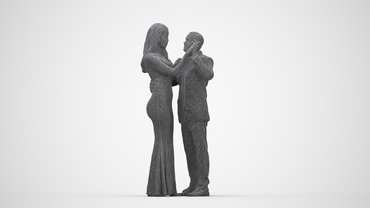 realistic 3D man formal dancing, scanned archviz people for Blender and 3ds Max, wireframe back view