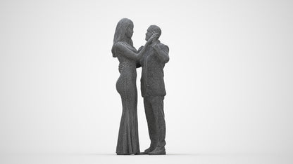 realistic 3D man formal dancing, scanned archviz people for Blender and 3ds Max, wireframe back view